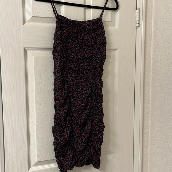 REFORMATION Floral Rose Print Ruched Mini Dress - Picture 8 of 10